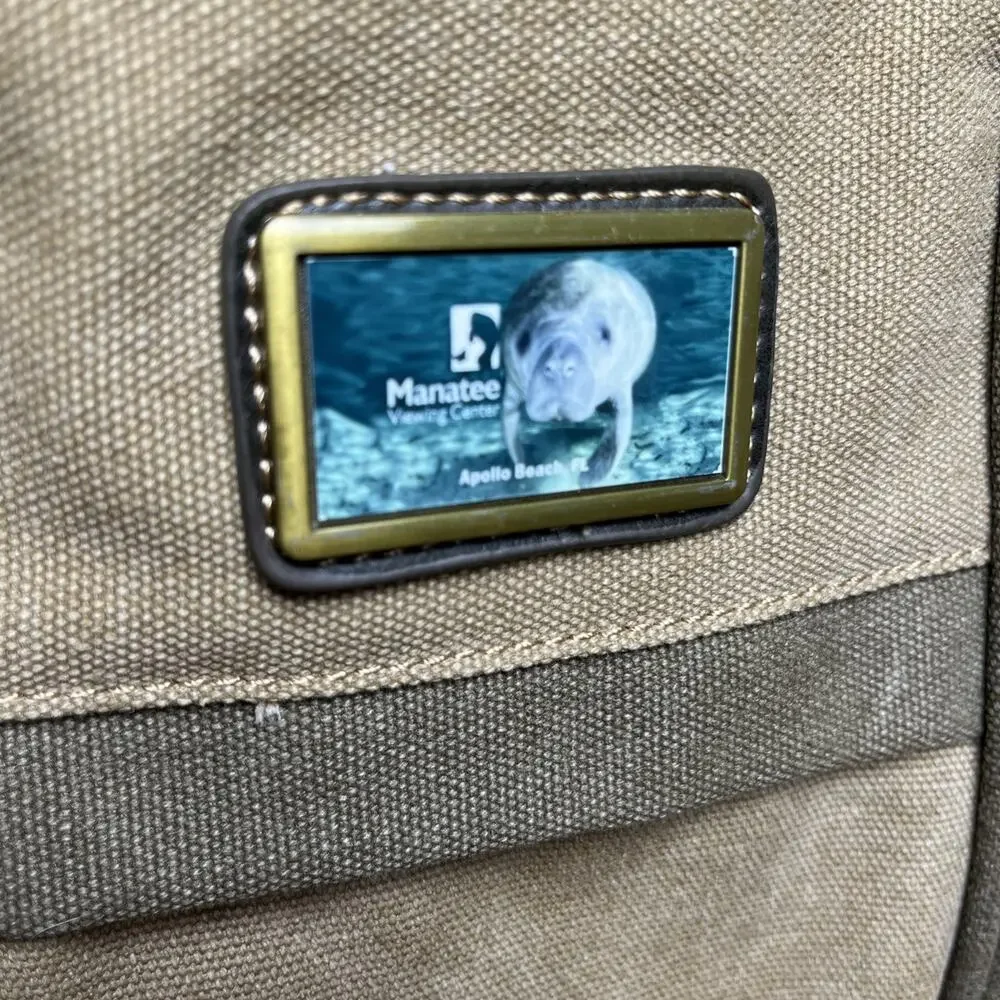 Manatee Apollo Beach FL Backpack Adult Full Size Olive Green And Tan Canvas